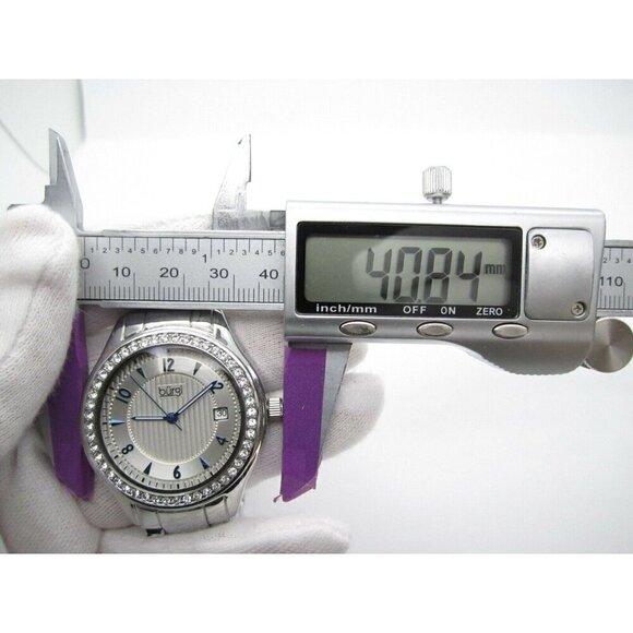 Women's Burgi 1 Atm Water Resistant Analog Date 40mm Dial Crystals Watch (D694) - Picture 2 of 12